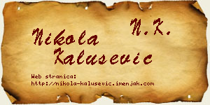 Nikola Kalušević vizit kartica